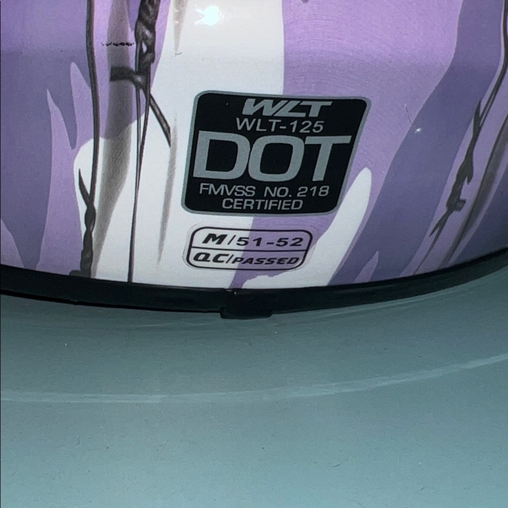 Purple and White Camouflage Youth Atv/Motocross Helmet - Picture 3 of 7